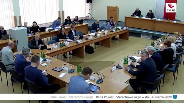 XIX Sesja Rady Powiatu w Starachowicach 06.03.2020 r.